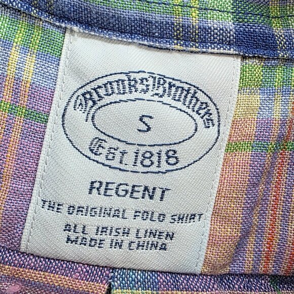 Brooks Bothers x Baird McNutt 100% Irish Linen Regent Long Sleeve Button Down Sm - Picture 6 of 10